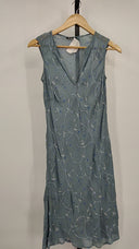 Coast Womens Sleeveless V-Neck Printed Dress Blue 14