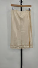 Christian Dior Womens Half Slip Lace Trim Skirt Cream Basic M