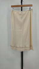 Christian Dior Womens Half Slip Lace Trim Skirt Cream Basic M