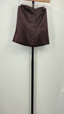 Fashion Magazine Womens Button Down Skirt Brown S