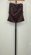 Fashion Magazine Womens Button Down Skirt Brown S
