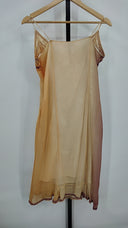 Extyn Womens Spaghetti Strap V-Neck Lace Trim Dress Tan S