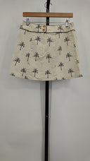 Nannete Lepore Womens Tropical Printed Mini Skirt Cream Basic 6