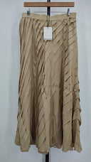 DKNY Womens Pleated Maxi Skirt Tan 6