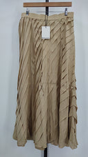 DKNY Womens Pleated Maxi Skirt Tan 6