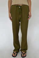Donni Women Waffle Painter Pant Pants Green M
