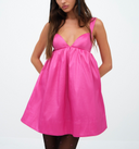 For Love & Lemons Women Selena Mini Dress Basic Sleeved Pink L
