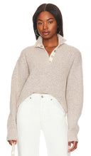 525 Women Boxy Snap Front Henley Sleeved Top Cream XS