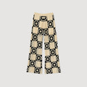 Sandro Women Crochet Knit Trousers Pants Beige / Black 36