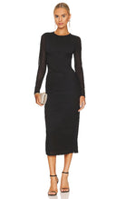 Bardot Women Sensei Mesh Midi Dress Basic Sleeved Black M