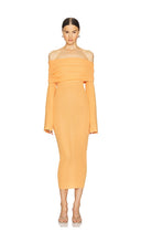 Ser.O.Ya Women Tallulah Midi Dress Basic Sleeved Orange S