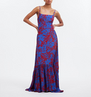Madewell Women's Empire-Waist Tank Maxi Dress Exploded Red and Blue 2