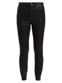 7 For All Mankind Women High-Rise Ankle Skinny Coated Jeans Black 26