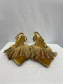 Ulla Johnson Women Shira Fringe Sling Shoes Yellow 38.5
