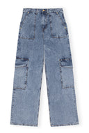 Ganni Women Crinkle Angi Jeans Blue 27